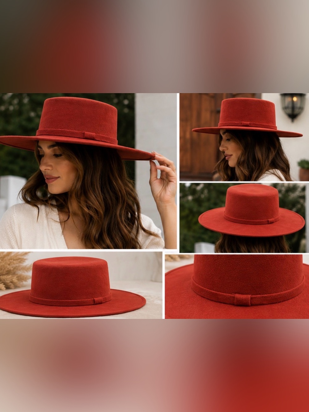 Wide Brim Felt Fedora Hat - western